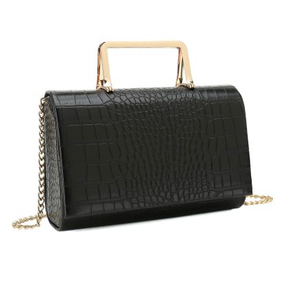 Women's crocodile leather handbag