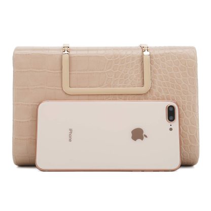 Women's crocodile pattern clutch - Image 2