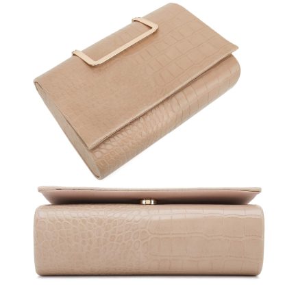 Women's crocodile pattern clutch - Image 4