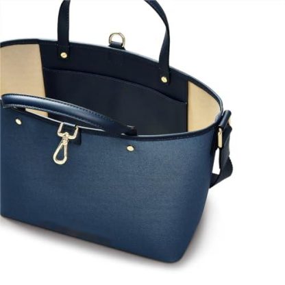 Women's dark blue open shoulder bag - Image 4