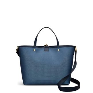 Women's dark blue open shoulder bag