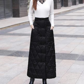 Women's high waist quilted skirt