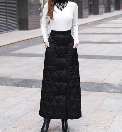 Women's high waist quilted skirt