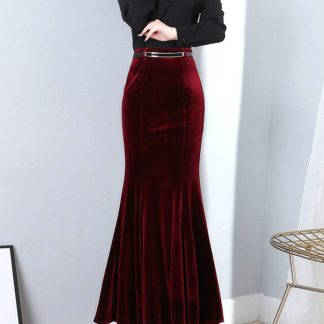 Women's high waist tight long skirt