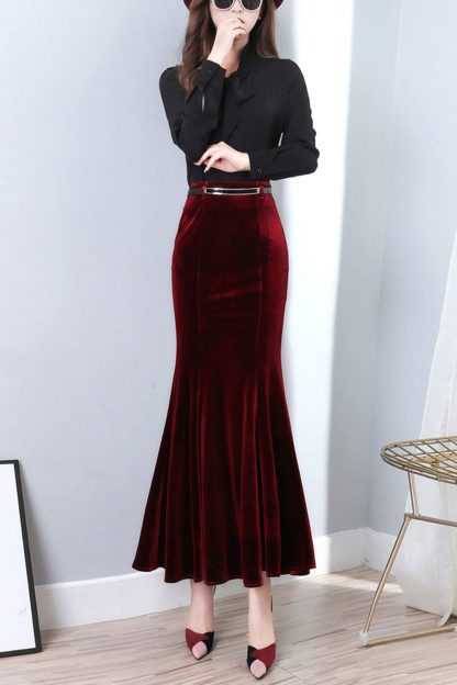 Women's high waist tight long skirt