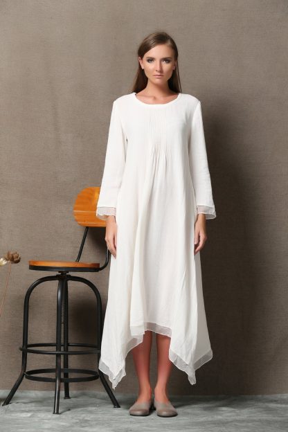 Women's loose white dress - Image 4