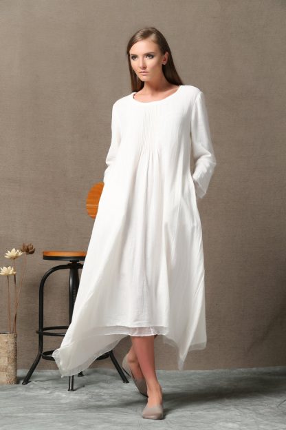 Women's loose white dress - Image 2