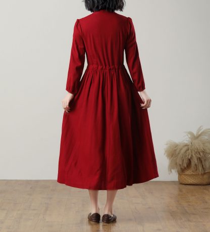 Women's red midi dress - Image 3