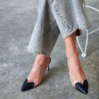 Women's transparent strappy high heels