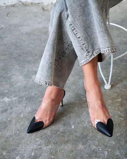 Women's transparent strappy high heels