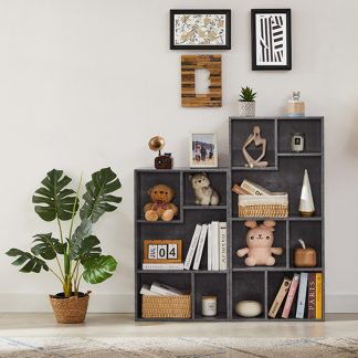 Wooden storage bookcase set