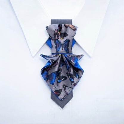 Women's Blue Clip-On Bow Tie - Image 2