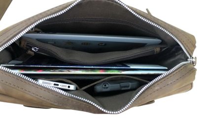 Leather Crossbody Laptop Shoulder Bag - Image 3