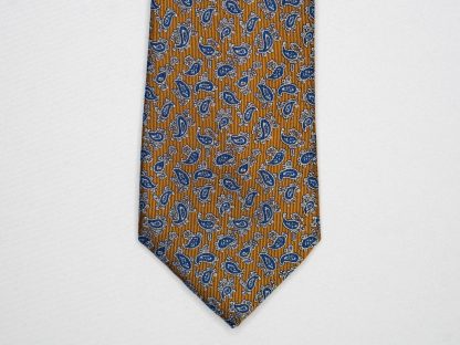 Mustard Yellow Patterned Tie - Image 2