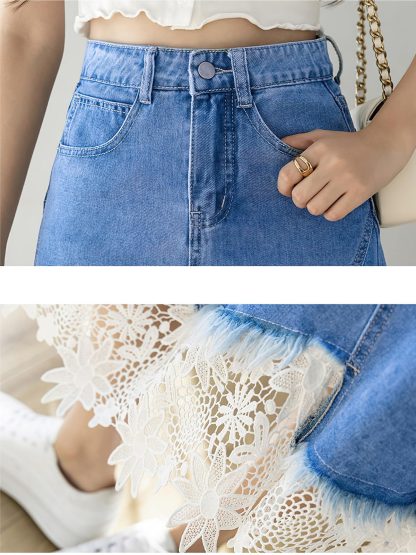 Women's A-Line Swing Midi Denim Skirt - Image 5