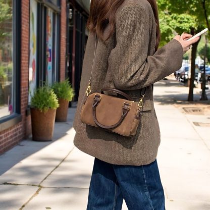 Women's Vintage Suede Shoulder Bag - Image 3