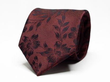 Men's black floral tie