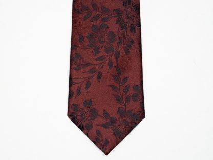 Men's black floral tie - Image 4
