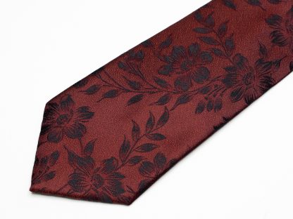 Men's black floral tie - Image 2