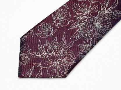 Men's red pattern suit tie - Image 4