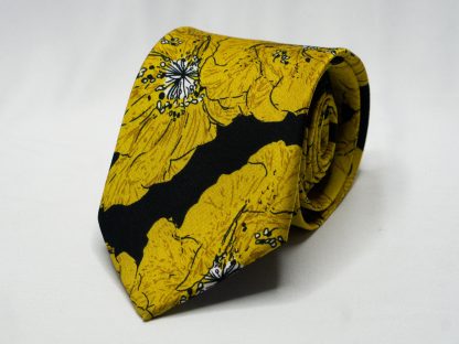 Mens Yellow Floral Tie