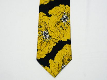 Mens Yellow Floral Tie - Image 2