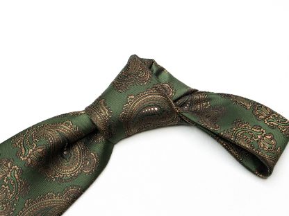 Classic Men's Green Textured Tie - Image 3