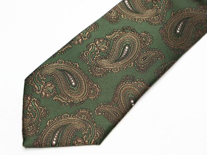 Classic Men's Green Textured Tie - Image 5