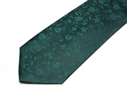 Dark green floral tie - Image 4