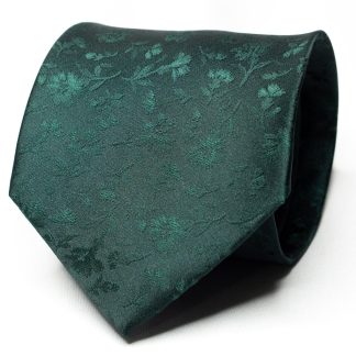Dark green floral tie