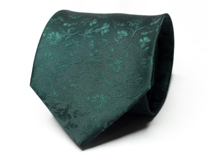 Dark green floral tie