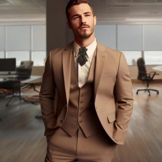Fashionable men's brown and black tie