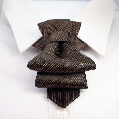 Fashionable men's brown and black tie - Image 5