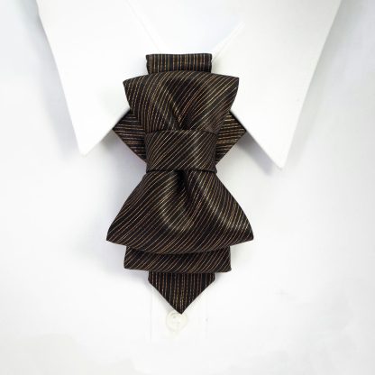 Fashionable men's brown and black tie - Image 2