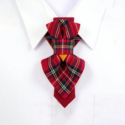 Women's stylish plaid red bow tie - Image 3