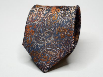 Black and burnt orange patterned tie