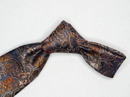 Black and burnt orange patterned tie - Image 2