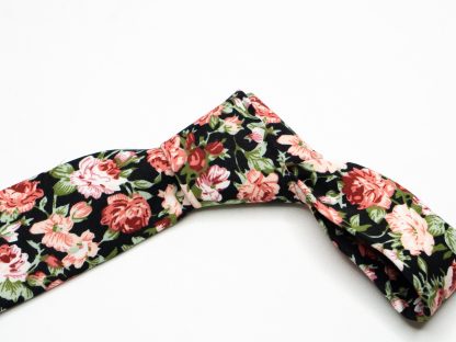 Black Red Rose Floral Tie - Image 6