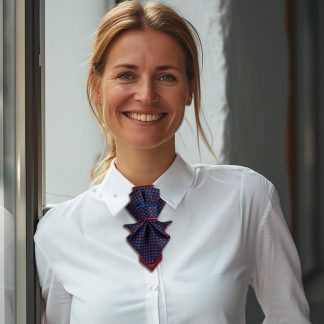 Women's blue and red bow tie