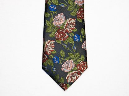 Men's stylish black floral tie - Image 5