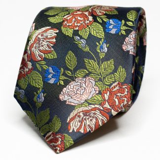 Men's stylish black floral tie