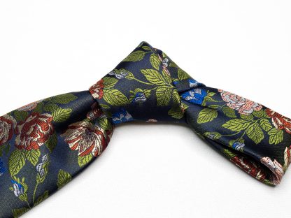 Men's stylish black floral tie - Image 2