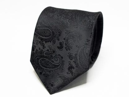 Men's black patterned suit tie