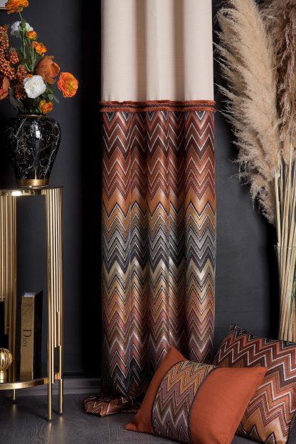 Geometric ripple jacquard curtains - Image 6