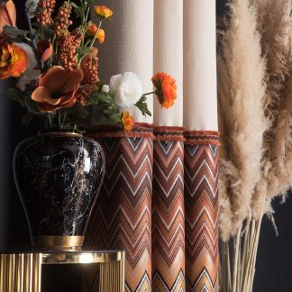 Geometric ripple jacquard curtains