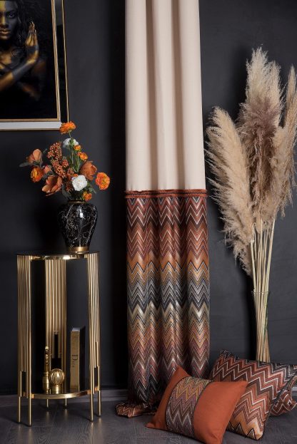 Geometric ripple jacquard curtains - Image 2