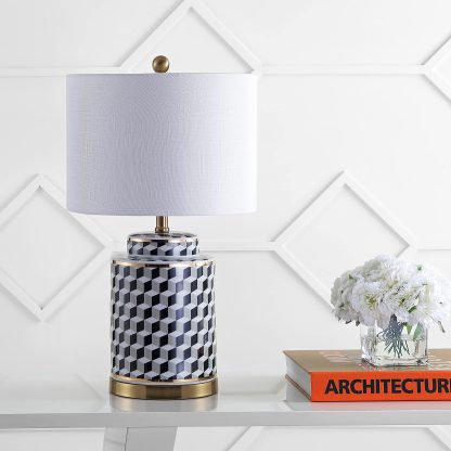 Tumble Block Ceramic Metal LED Table Lamp - Image 7