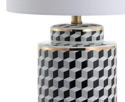 Tumble Block Ceramic Metal LED Table Lamp - Image 5