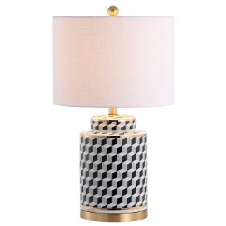 Tumble Block Ceramic Metal LED Table Lamp