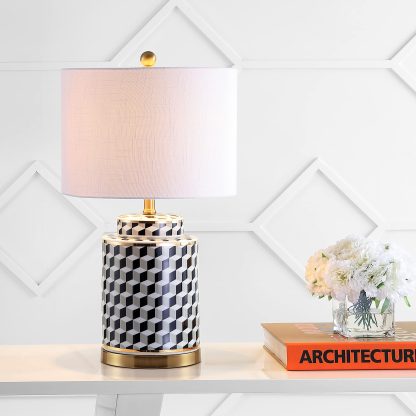 Tumble Block Ceramic Metal LED Table Lamp - Image 3